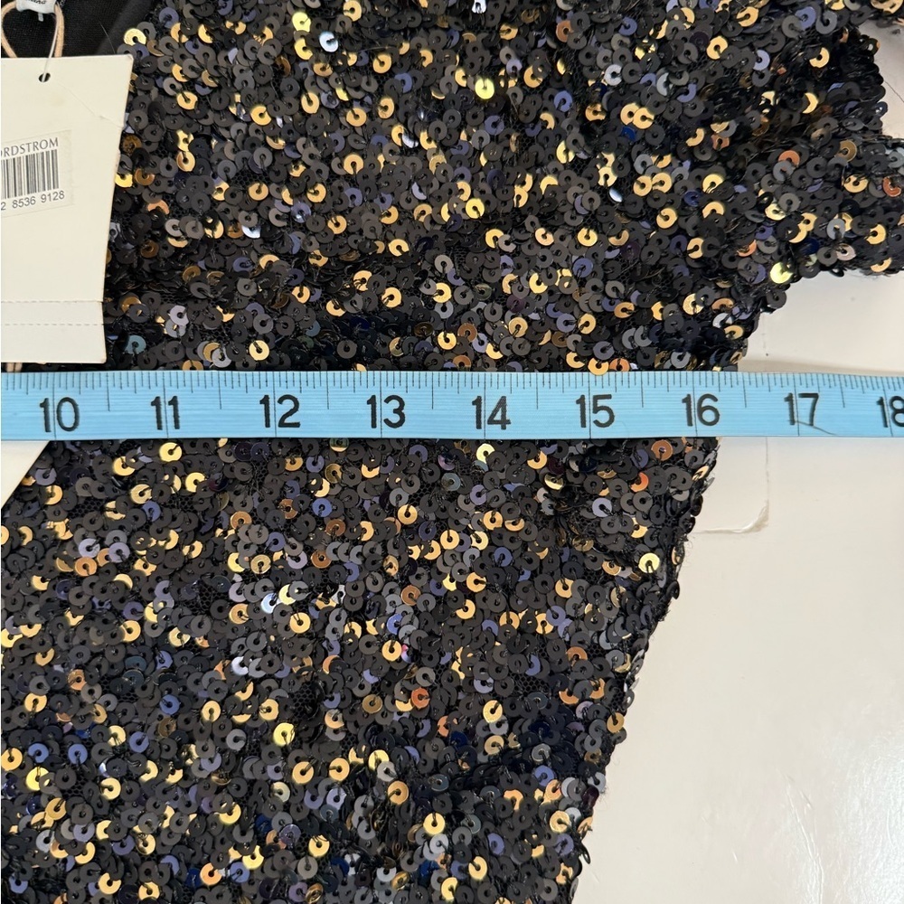 NWT Heartloom Kaley Sequin Short Sleeve Bodycon Dress V Neck Black Size Small - Picture 13 of 15